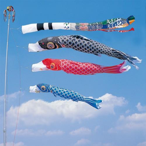 こいのぼり 錦鯉 ワタナベ 鯉のぼり かなめ鯉 6m 6点 鯉3匹 飛龍吹き流し 大型セット ポール別売り
