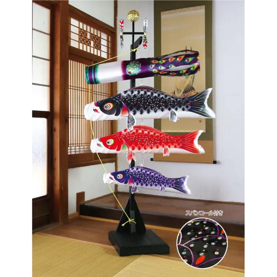 室内飾り鯉のぼり・座敷鯉物語・天華（120cmスタンド式）　錦鯉　【美品】 名前旗【モリチク】 / 室内用鯉のぼり：粋々モビール鯉物語【天華】