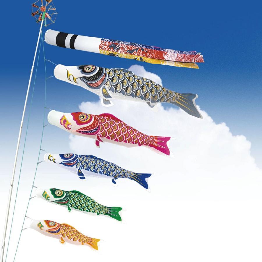 村上鯉のぼり ナイロンゴールド 大型鯉のぼりセット 8m8点 翔龍吹流し