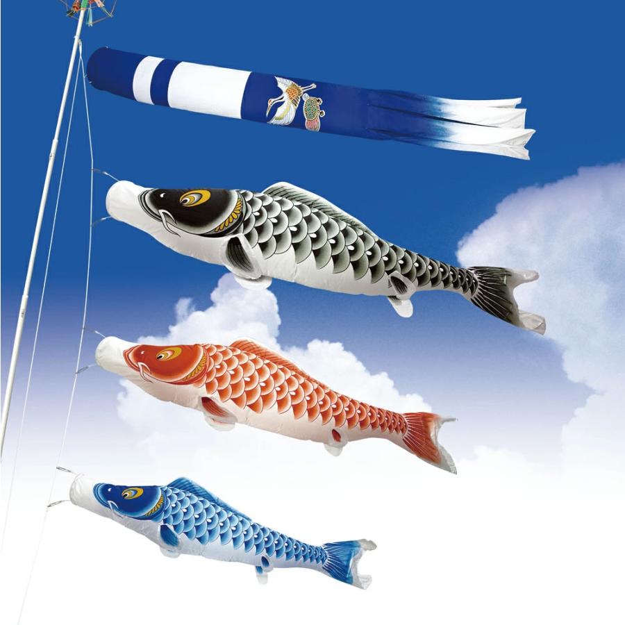 村上鯉のぼり 登竜門 大型鯉のぼりセット 6m6点 新型鶴亀吹流し 村上