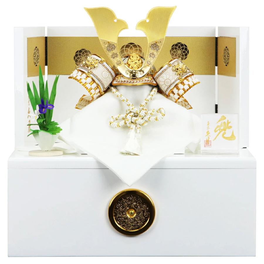 東京久月五月人形家紋付き兜飾り収納セット