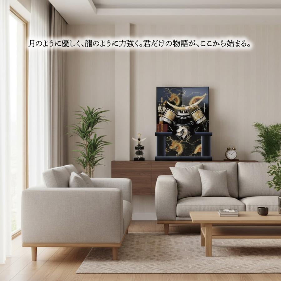 五月人形 宝童 兜飾り 銀竜伊達着用兜着用兜 収納飾り 25号人気_4
