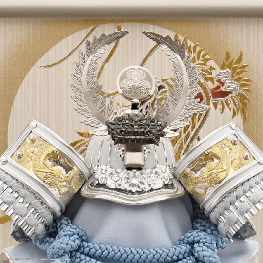 宝童作 五月人形 宝童 パノラマケース入り 兜飾り 白銀徳川兜 5号人気 