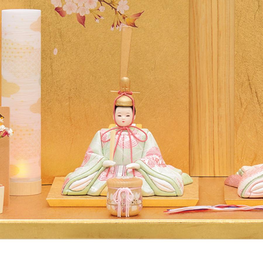 一秀 雛人形 コンパクト 木目込み 親王飾り さくらさくら C-132 : 祭