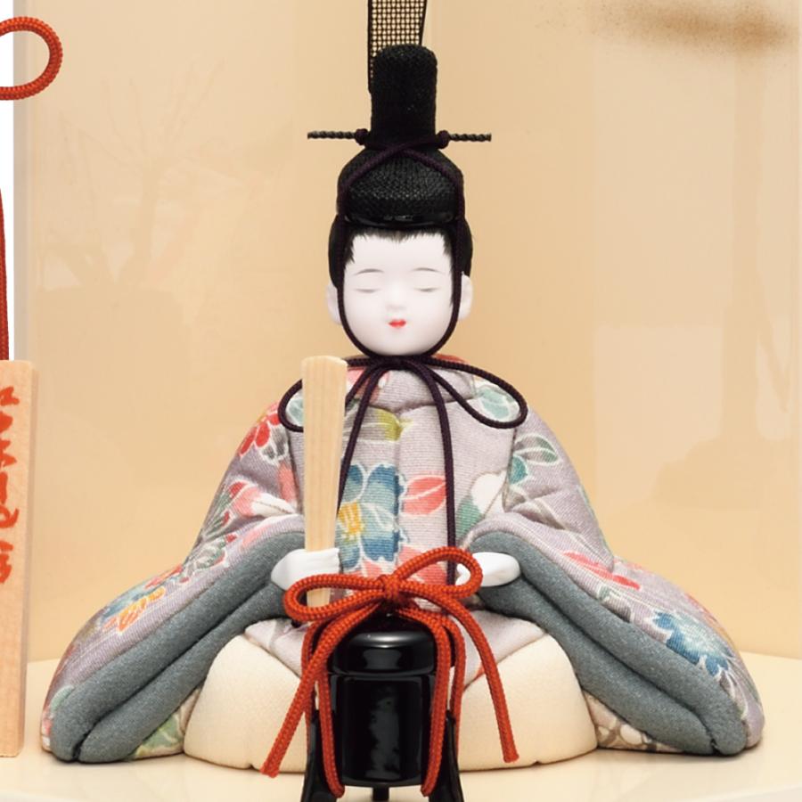 一秀 雛人形 コンパクト 木目込み 親王飾り 桃山雛2号 加賀友禅 H-17-6