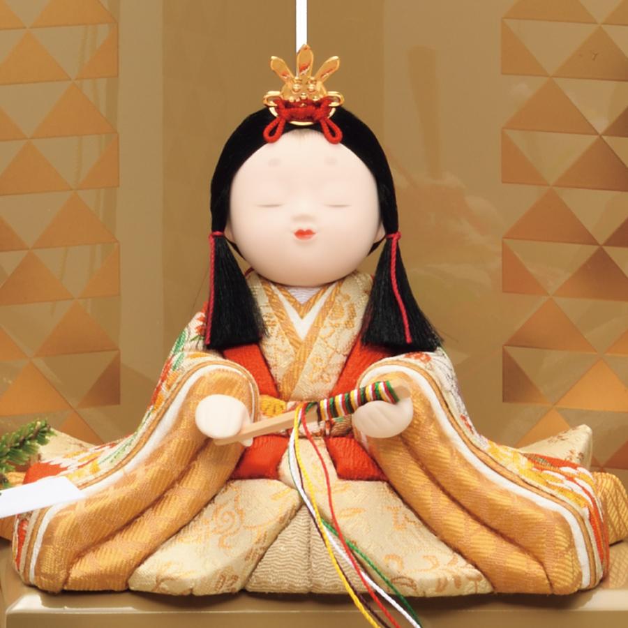 一秀 雛人形 木目込人形 親王飾り(桃山雛・17号・正絹友禅）H-20-6
