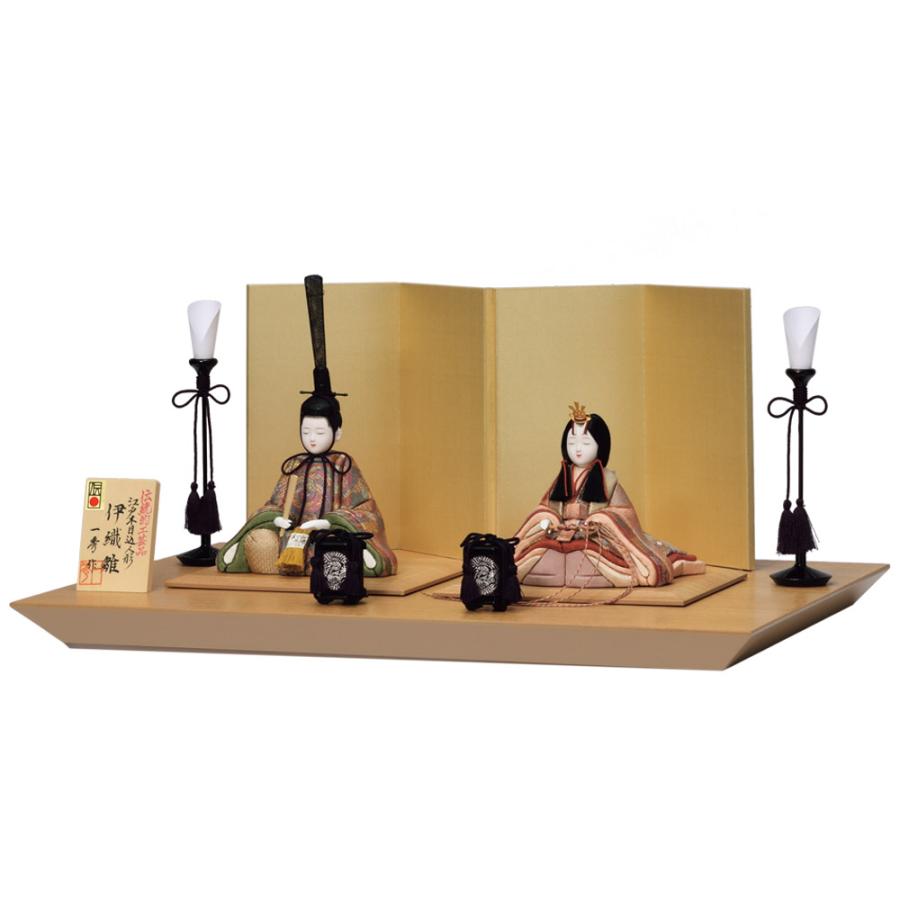 一秀 雛人形 コンパクト 木目込人形 親王飾り(伊織雛）H-55-7 伝統的