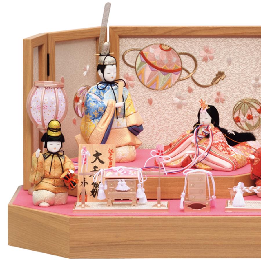 一秀 雛人形 木目込み 七人飾り しだれ桜 K-1-5 : 祭・人形の森