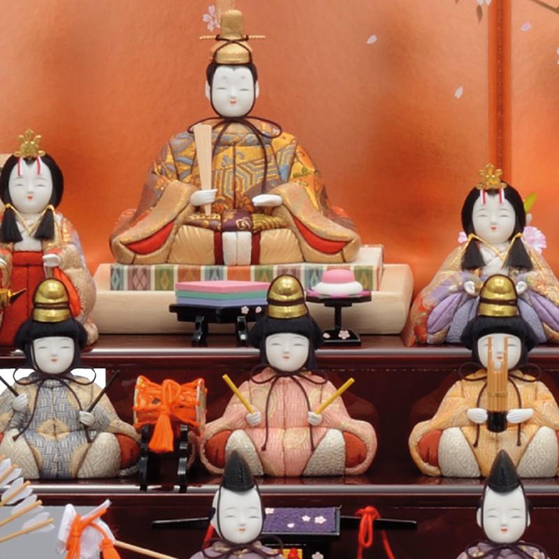 一秀 雛人形 木目込み 十五人飾り 三段飾り 収納飾り D-19 : 祭・人形