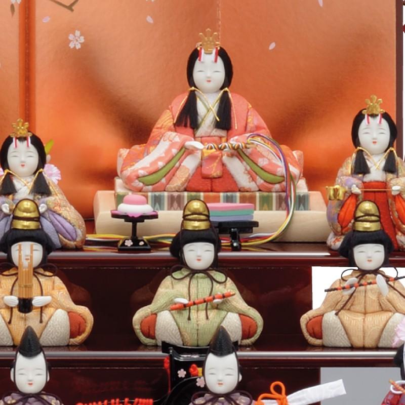 一秀 雛人形 木目込み 十五人飾り 三段飾り 収納飾り D-19 : 祭・人形