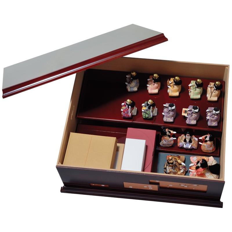 一秀 雛人形 木目込み 十五人飾り 三段飾り 収納飾り D-19 : 祭・人形