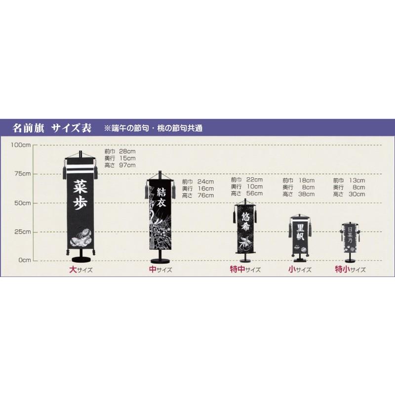 名前旗 ひな祭り 女の子 雛人形 名物裂 小 白牡丹髪飾り 赤/名物裂立涌・朱（ピンク）/名物裂流水 白プリント名入れ 村上鯉幟_4