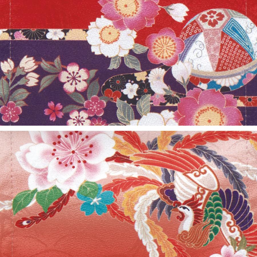 名前旗 ひな祭り 女の子 友禅染風刺繍命名旗 プチサイズ 赤 まり・鳳凰 金糸刺繍 名前+生年月日入れ 全高42cm 錦鯉 雛人形の画像