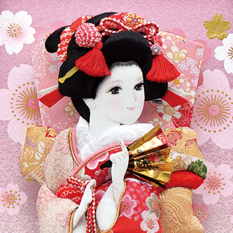 羽子板宝童作振袖刺繡ガラスケース20号・間口約40×奥行約32×高さ