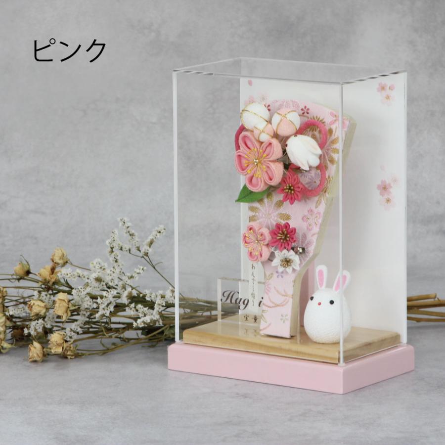 宝童作 羽子板 お祝い 初正月 ケース飾り うさぎカンザシ 7号 アクリル