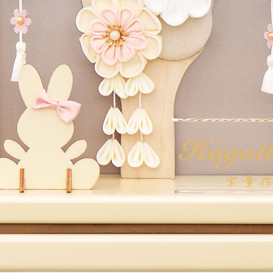 羽子板 お祝い 初正月 アクリルケース飾り 凛オフホワイト7号 花づくしシルキーピンク コンパクト 宝童_3