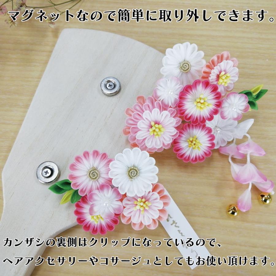 羽子板 お祝い 初正月 みうかんざし 7号 ケース飾り アクリルケース舞桜 無垢オフホワイト 7号 宝童_3