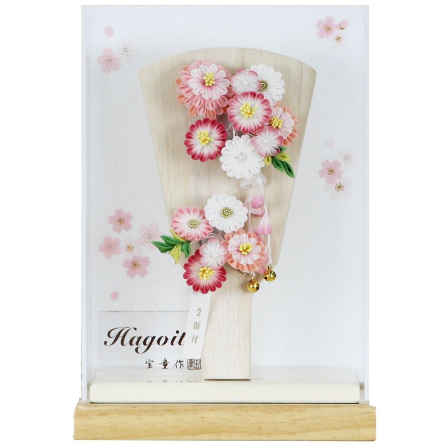 羽子板 お祝い 初正月 みうかんざし 7号 ケース飾り アクリルケース舞桜 無垢オフホワイト 7号 宝童_4