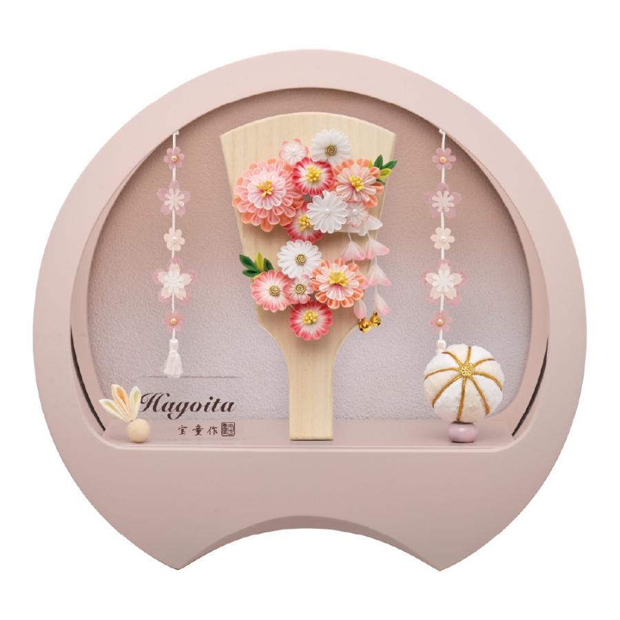 宝童作 羽子板 お祝い 初正月 円形アクリルケース美鈴 ピンク 7号 みう