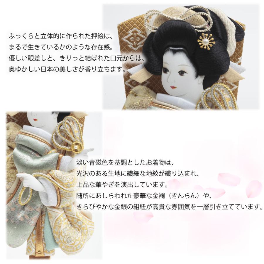 久月 羽子板 白塗六角アクリルケース 聖奈 金襴振袖 9号 17070-1