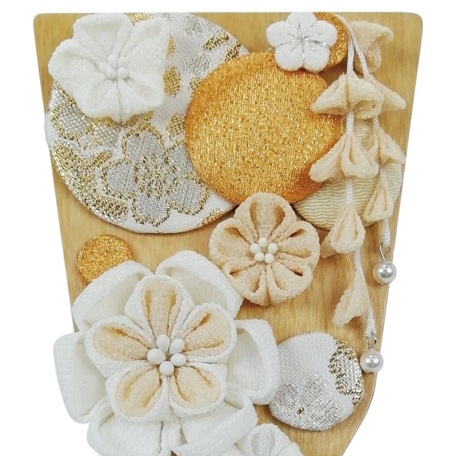 羽子板 つまみ細工羽子板22 白金 毛せん 羽根飾り付 初正月 お祝い