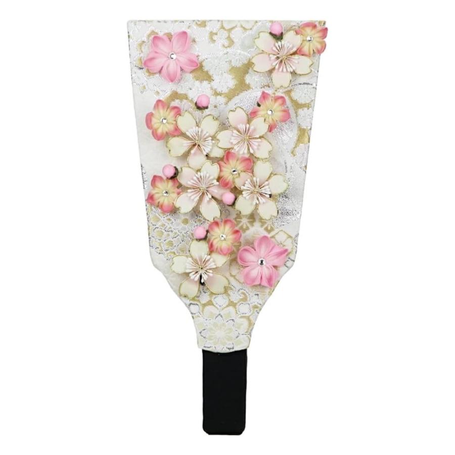 平安豊久 羽子板 お祝い 初正月 つまみ細工羽子板 8号 白金襴地 白