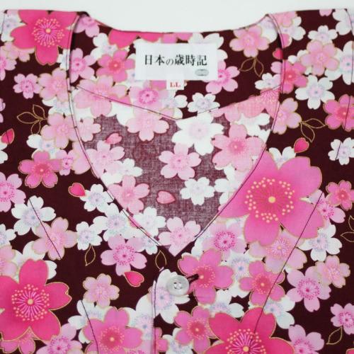 鯉口シャツ エンジ 桜 S-3L B617 : 祭・人形の森景 - 通販 - Yahoo