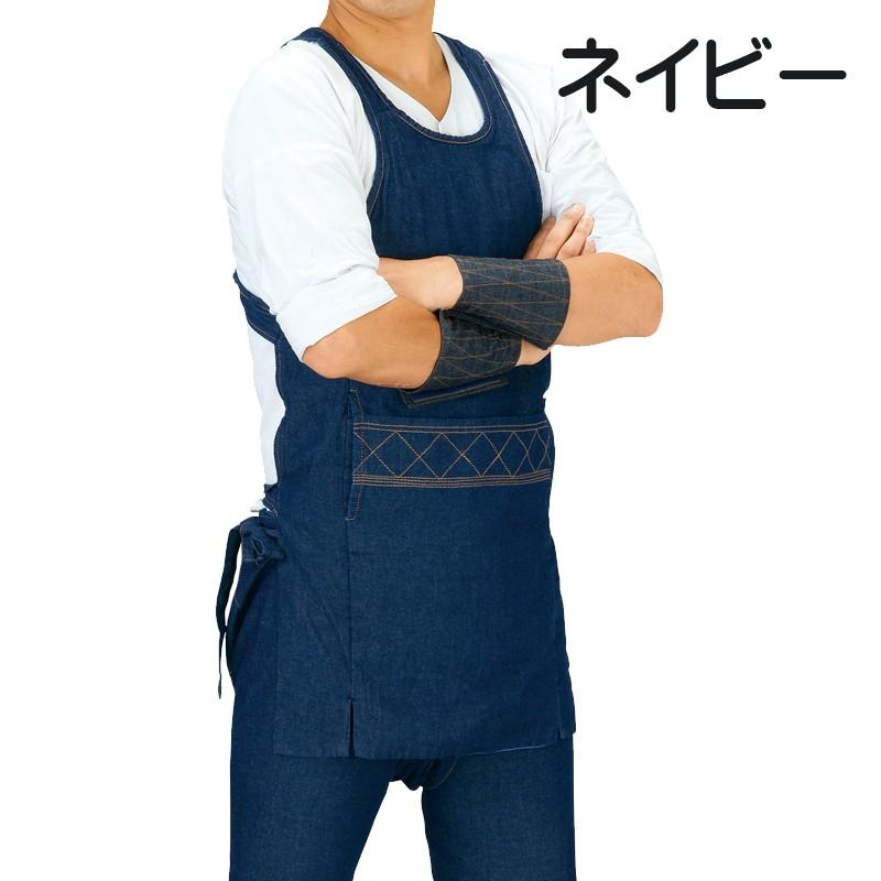 デニム腹掛け ネイビー・青・白・黒 小-超特大 E8601-8604 : 祭・人形