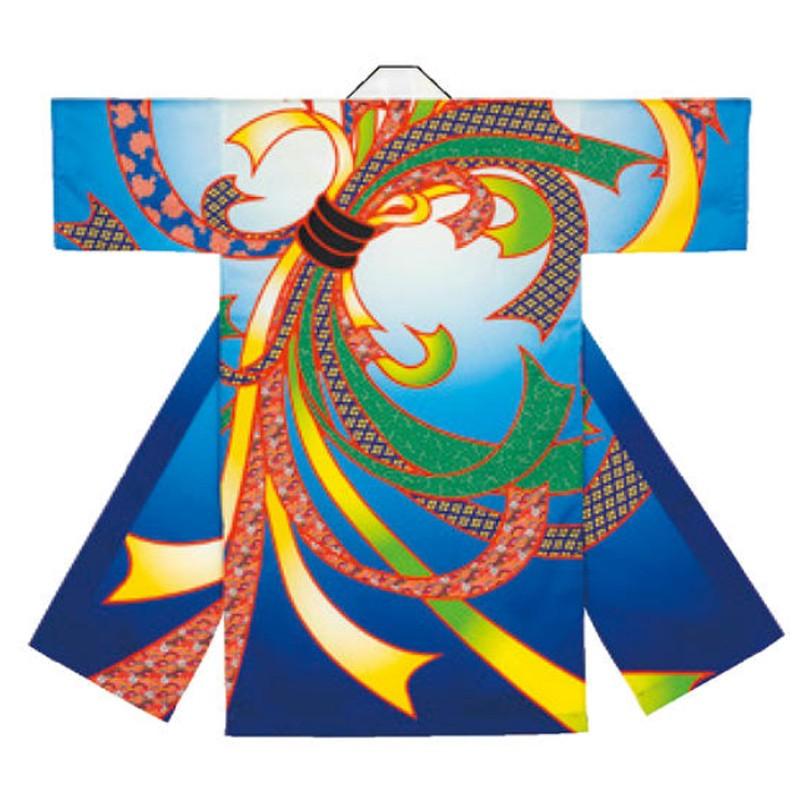 ジュニア用 よさこい長袢天 青 のしめ S-L C60301【よさこい/踊り衣裳/お祭用品/まつり用品/お祭り】