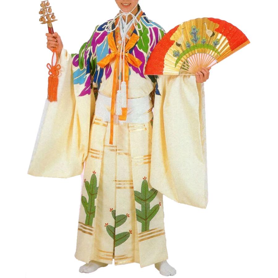 受注生産品 三番叟衣装 上衣と袴セット クリーム : 祭・人形の森景