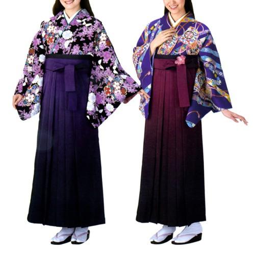 【お祭り用品】【女性用】袴 ボカシ無地 緑・ワイン・紫 S-LL C65441-65443_1