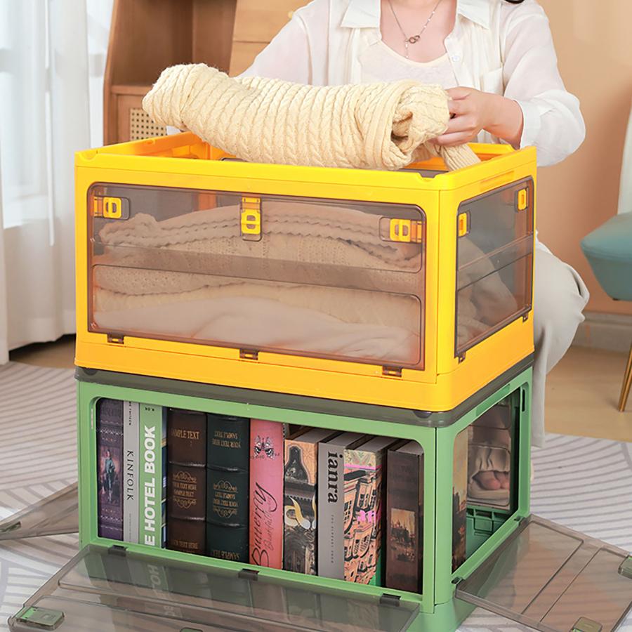 収納ボックス 収納ケース5面開き 蓋付き 扉付き 全方向から取り出せる