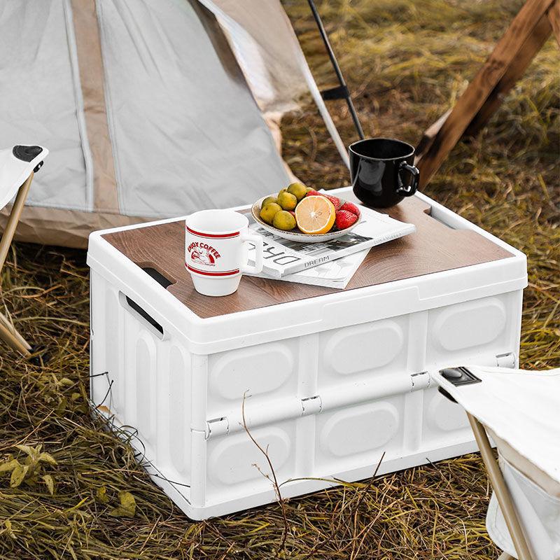 50L折りたたみ屋外ツール収納ボックス キャンプピクニックフードツールストレージ 収納ボックス Sサイズ 折りたたみ コンテナボックス 5点セット