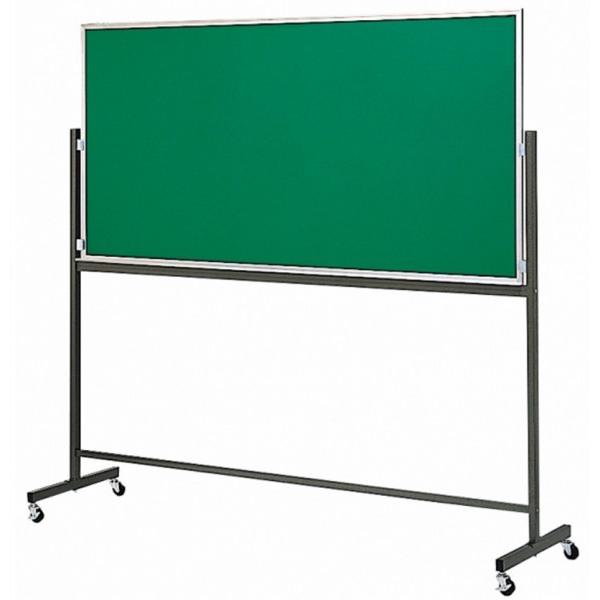 移動式 片面 スチールグリーンボード Ｈ900mm×W1800mmタイプ チョークセット付き 送料無料