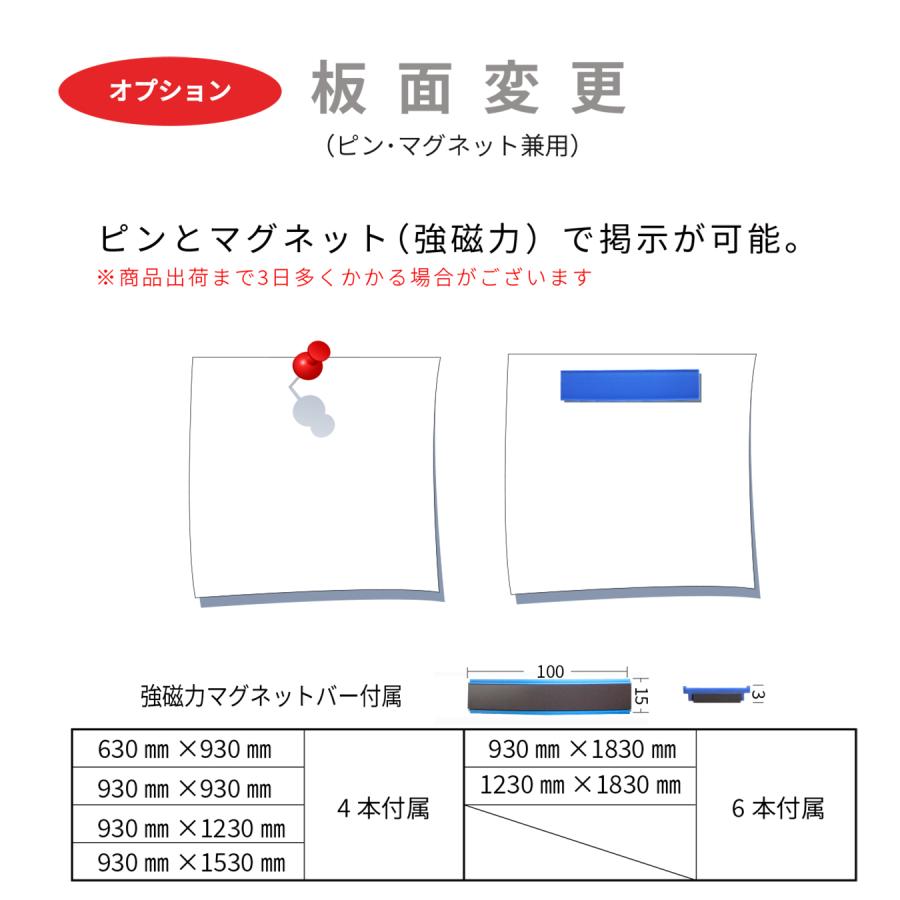 大型掲示板 KB34-910 ツーウェイ掲示板 壁掛 馬印 グリーン色 幅1210mm高さ910mm