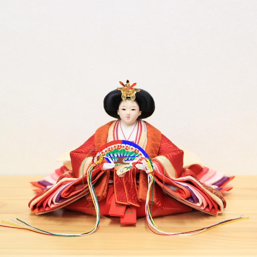 雛人形 おしゃれ 博暁作 京十二番刺繍親王 四君子刺繍二曲屏風白木台