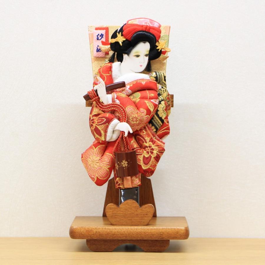 コンパクト羽子板 お祝い 初正月 木目飾台 8号 花小町振袖 汐汲 押絵