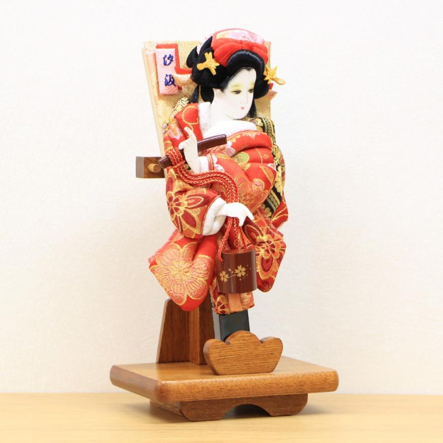 コンパクト羽子板 お祝い 初正月 木目飾台 8号 花小町振袖 汐汲 押絵