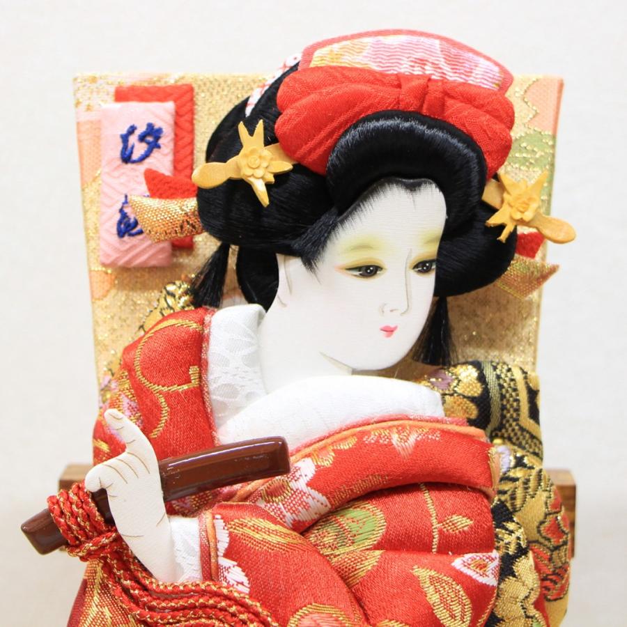 コンパクト羽子板 お祝い 初正月 木目飾台 8号 花小町振袖 汐汲 押絵