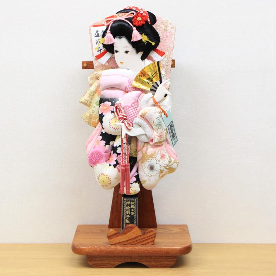 羽子板 お祝い 初正月 木目飾台 13号 紫姫振袖 : 人形のモリシゲ