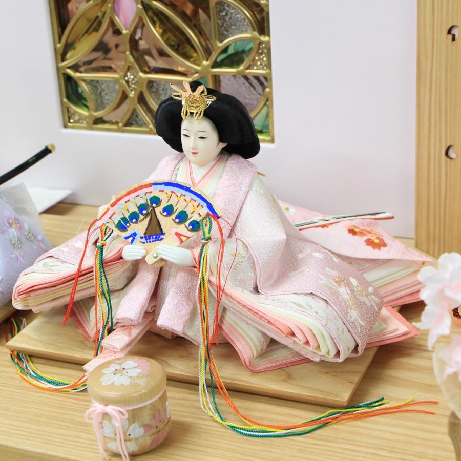 小三五親王飾り 平飾り 光莉 幅65cm 暈し染刺繍 ミラーステンドグラス
