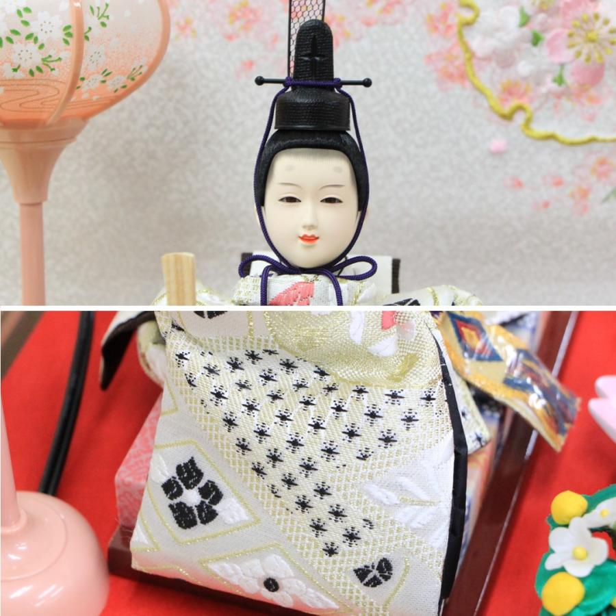 雛人形 コンパクト おしゃれ 紅羽 ピンク木ケース アクリルケース 小三