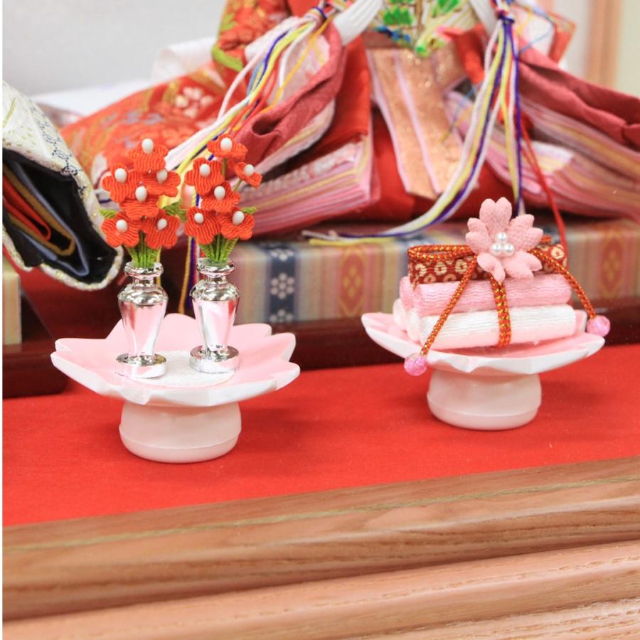 雛人形 コンパクト おしゃれ 紅羽 ピンク木ケース アクリルケース 小三