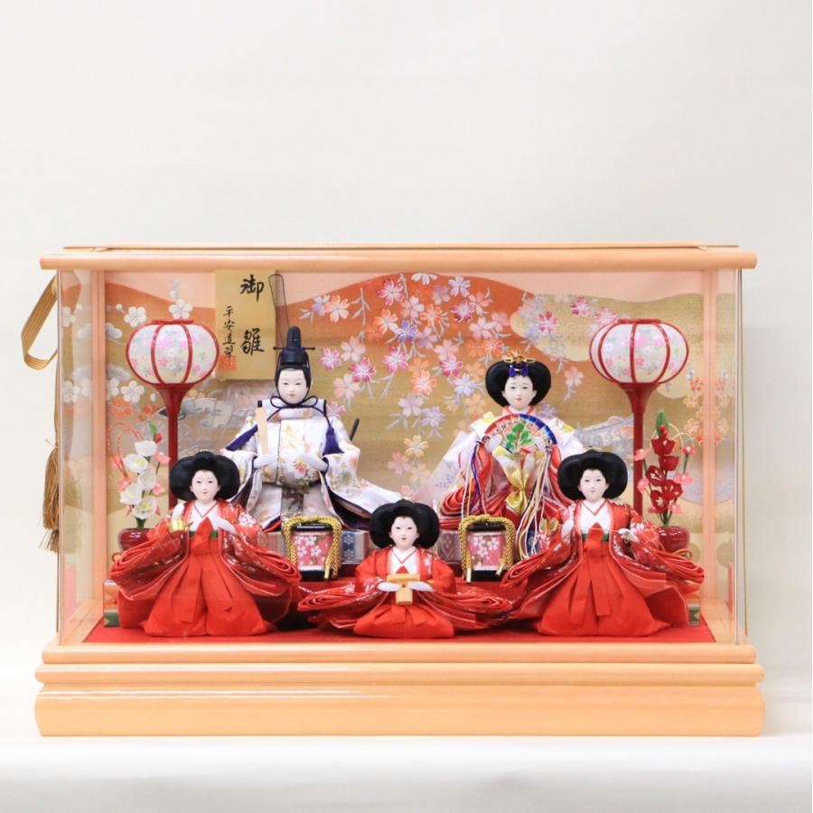 雛人形 コンパクト おしゃれ 桃華詩 ピンク木ケース アクリルケース 小