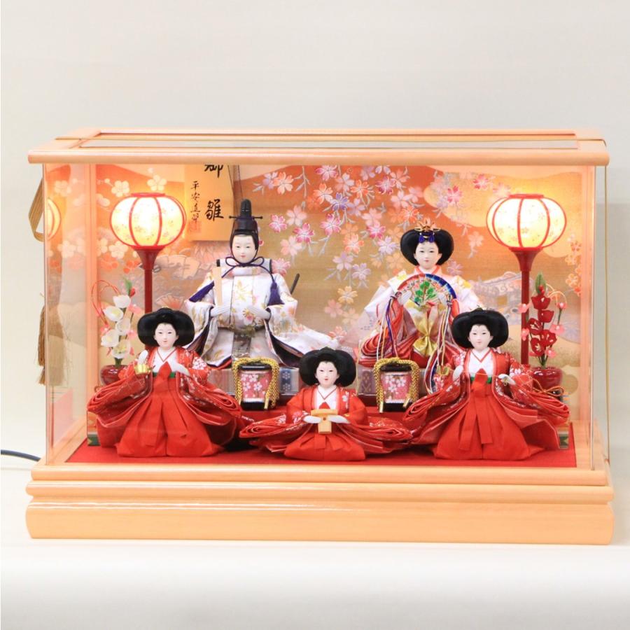 雛人形 コンパクト おしゃれ 桃華詩 ピンク木ケース アクリルケース 小