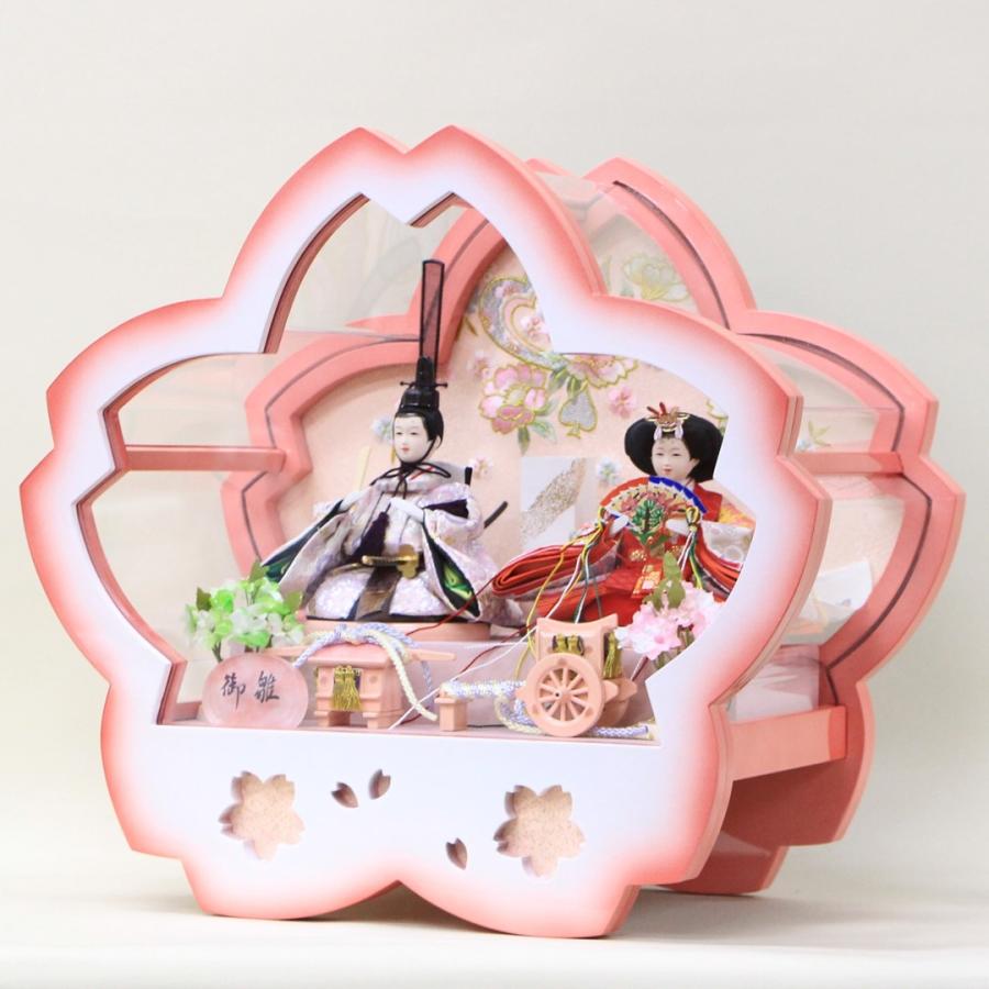 雛人形 コンパクト おしゃれ 桜花 桜型アクリルケース 芥子サイズ
