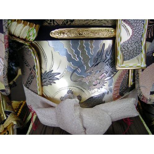 正絹輝大鎧彫金12号三段セット 五月人形三段飾り : 人形のモリシゲ