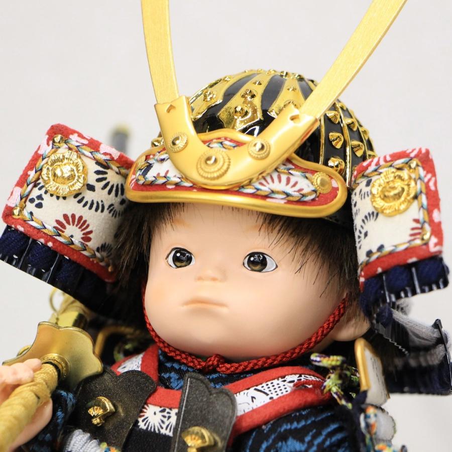 五月人形 大将飾り 壹三作 もののふ童 張子の虎 鯉のぼり 洋金箔押絹シケ貼り屏風平飾りセット_13