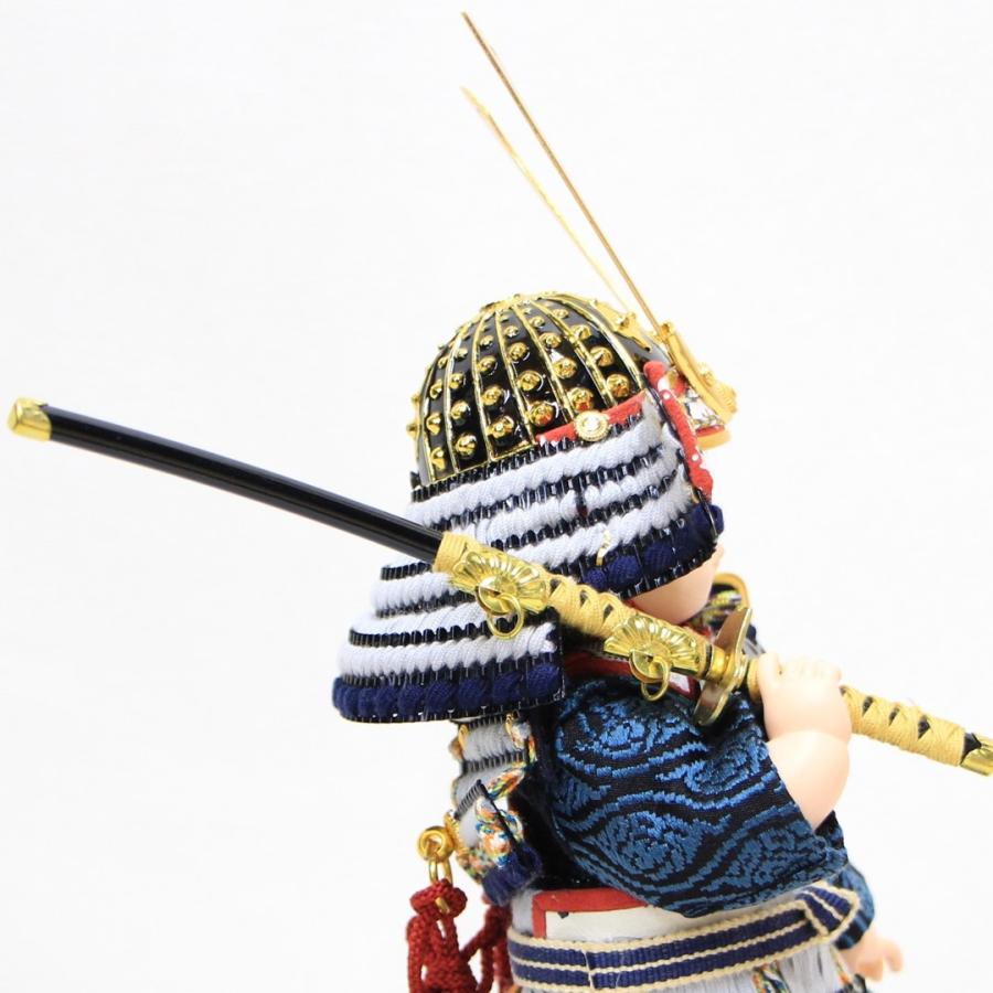 五月人形 大将飾り 壹三作 もののふ童 張子の虎 鯉のぼり 洋金箔押絹シケ貼り屏風平飾りセット_14