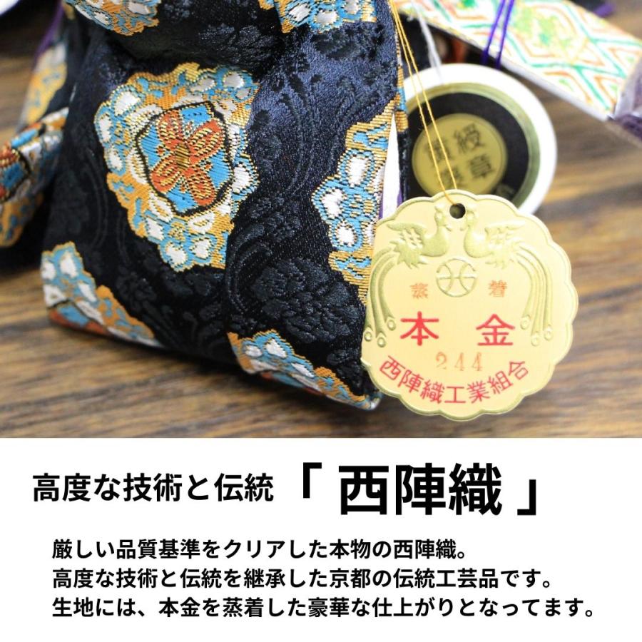 安藤桂甫作 京雛 十三番 本金梅印No.1 四曲かすみ桜屏風平台セット 幅